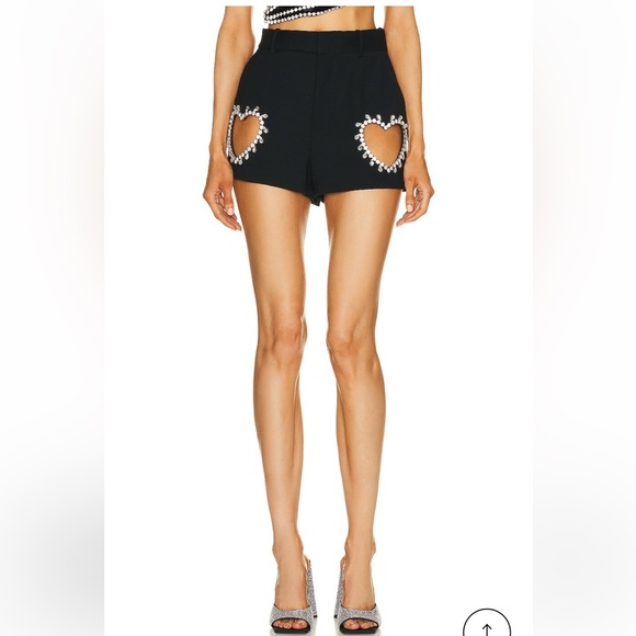 AREA Crystal Heart Cutout Short - Picture 2 of 9